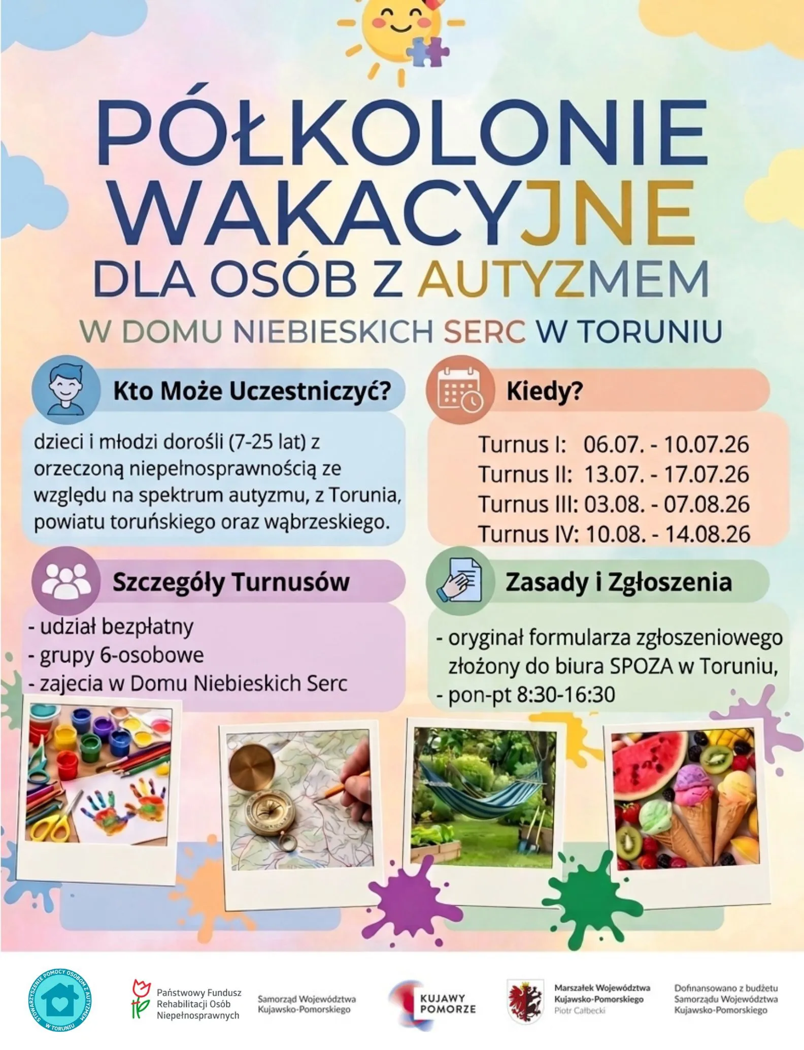 Półkolonie wakacyjne w Domu Niebieskich Serc -  Intensywna rehabilitacja zawodowa i społeczna osób w spektrum autyzmu
