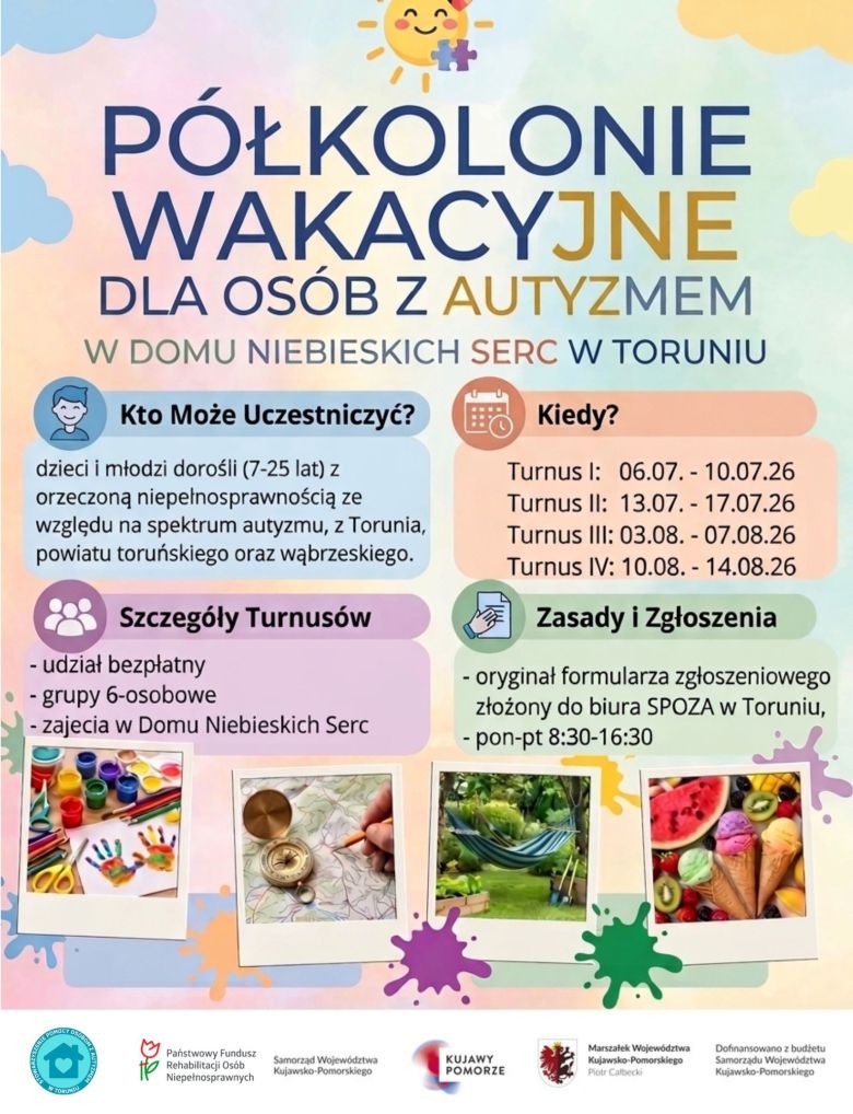 Półkolonie wakacyjne w Domu Niebieskich Serc -  Intensywna rehabilitacja zawodowa i społeczna osób w spektrum autyzmu